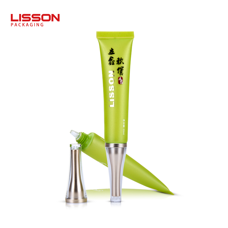 15ml eco friendly nozzle skin care eye cream tube packaging with flower shape screw cap 4
