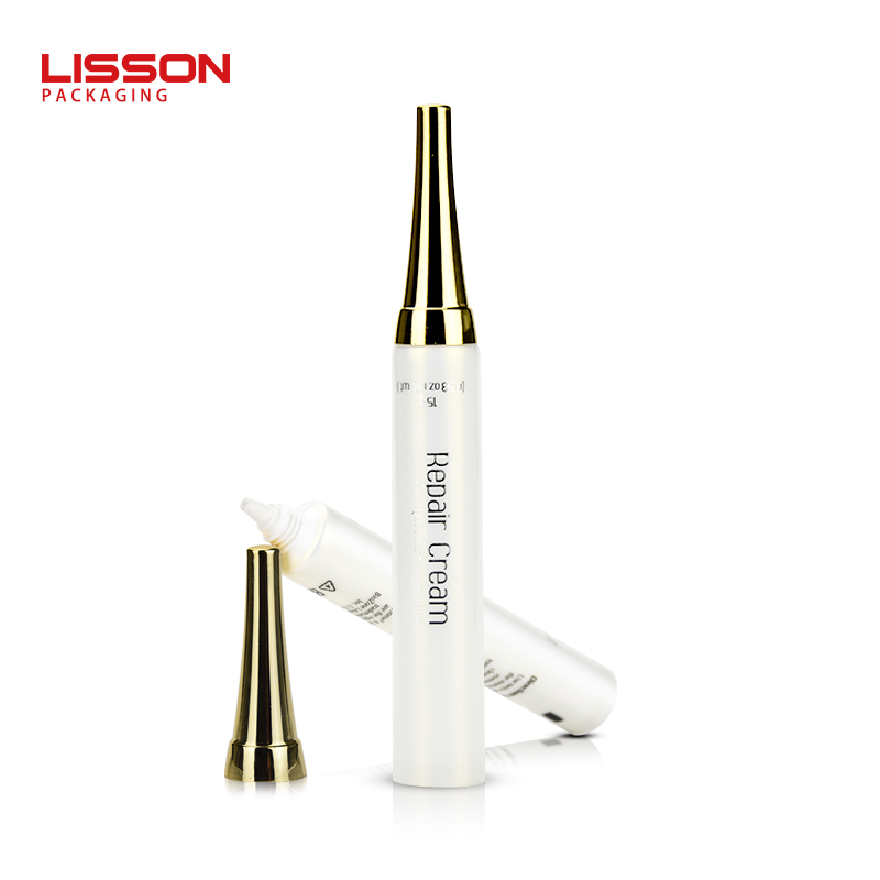 15ml eco friendly nozzle skin care eye cream tube packaging with flower shape screw cap 6