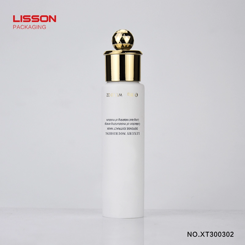 30ml PE化粧品プラスチックソフトハンドローションリサイクルチューブ包装、金メッキスクリューキャップ付き 1
