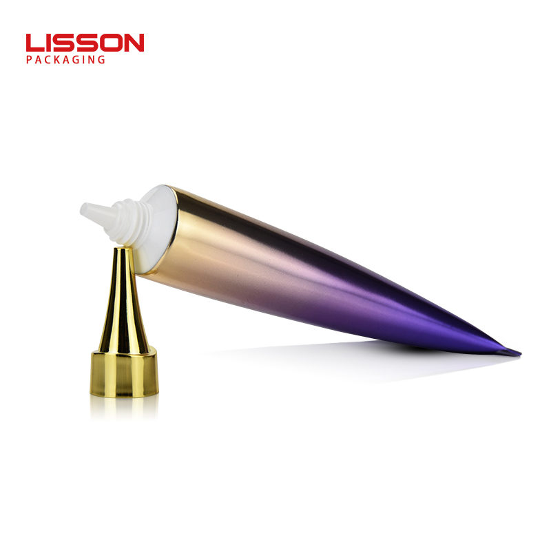 Long nozzle cosmetic tube packaging for eye cream