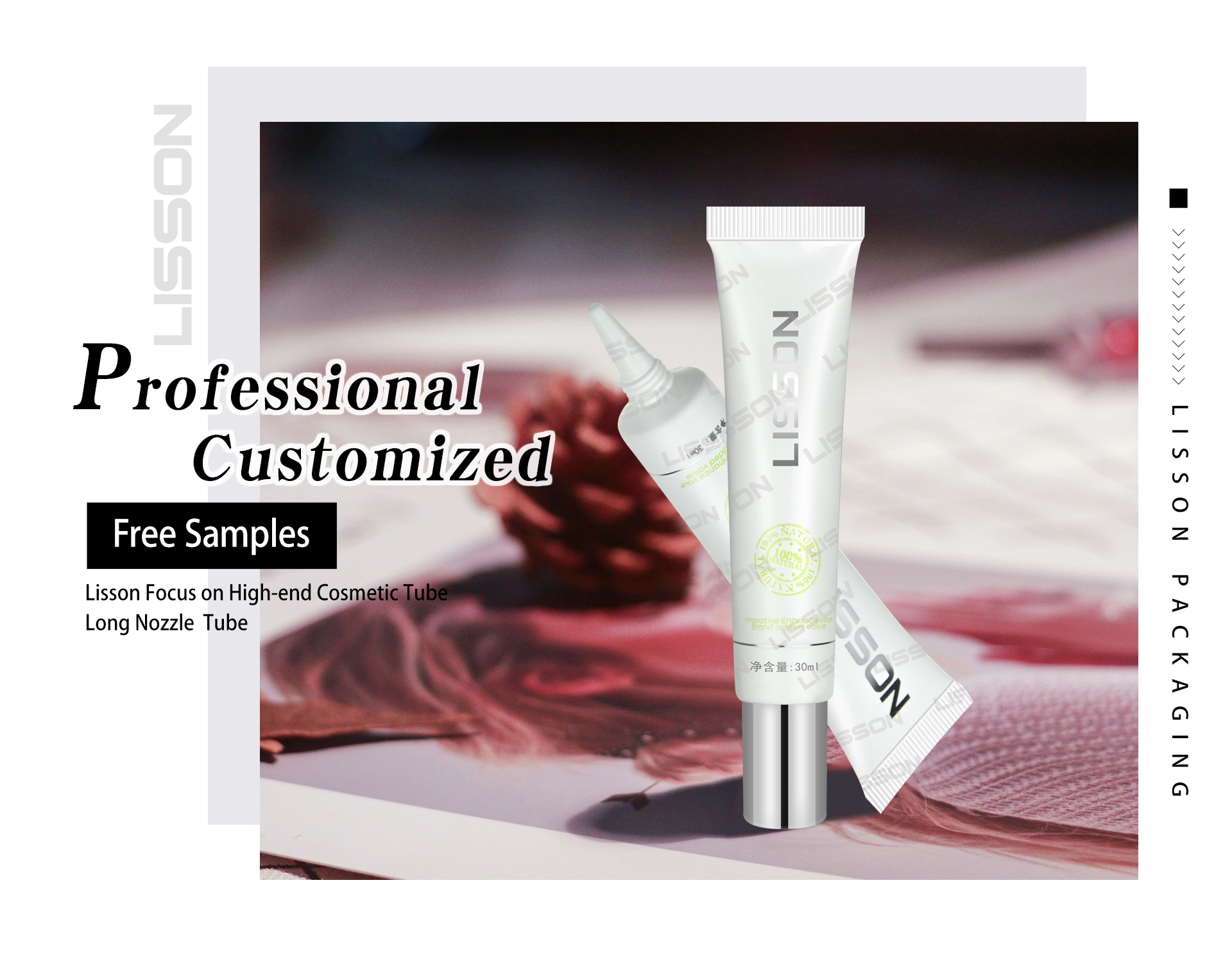 Tubo de crema para ojos con boquilla larga, nuevo estilo, de 10 ml a 40 ml, envase cosmético en tubo de PE. 1