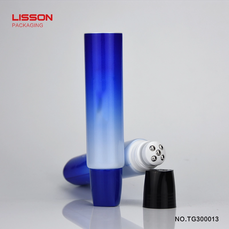 공장가 50ml 플라스틱 화장품 마사지 튜브, 아이크림 에센스용, 3중 롤러볼 도포기 포함 1