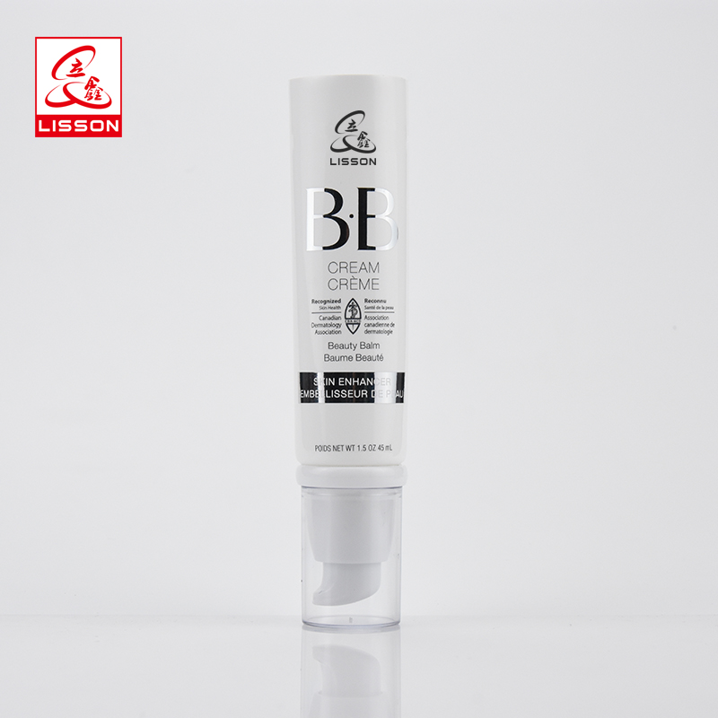 Airless Pump Cosmetic Tube Packaging With White Airless Pump For BB Cream 1