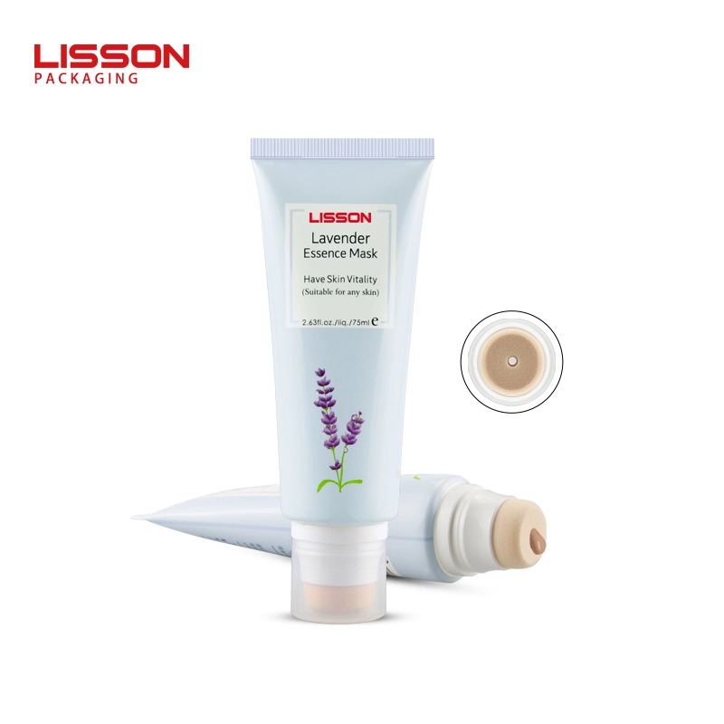Envase de tubo de base de maquillaje cosmético vacío OEM de 60 ml con aplicador de esponja 1