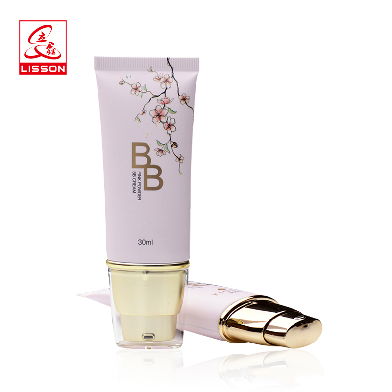 40mlwholesale cosmetic makeup BB cream packaging tube with pump applicator 3