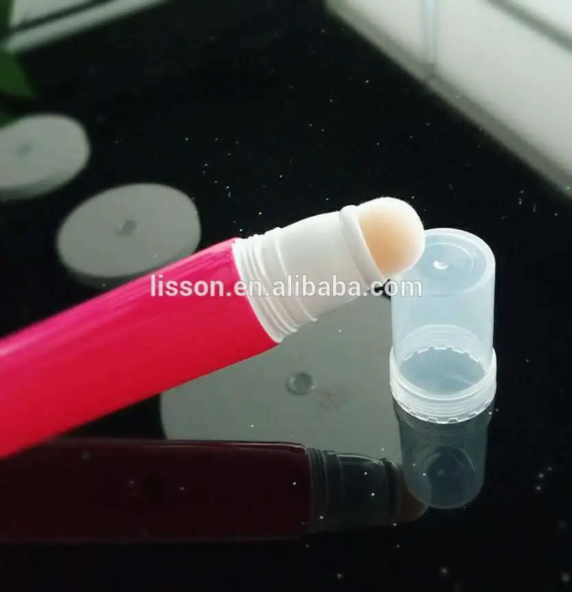 Tube d'emballage en plastique D30 mm avec tête applicatrice floquée en éponge 1