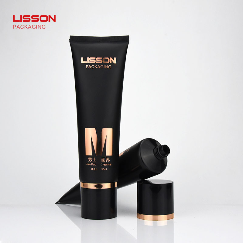 120ml hot stamping 5 layer extruded mdpe black plastic men cosmetic cream lotion tube 1