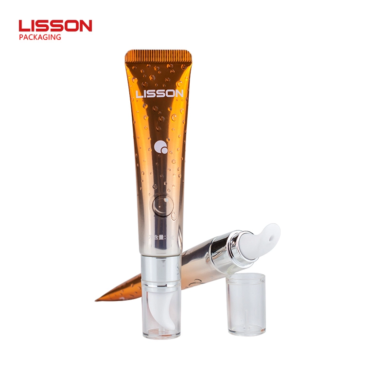 Envase de tubo de plástico para crema cosmética para ojos, personalizado, vacío, de 15 ml, con aplicador de cerámica. 1