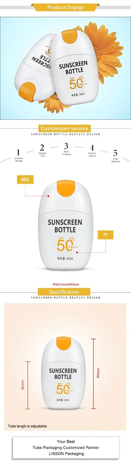 Lisson plastic tube bottles popular free sample 2