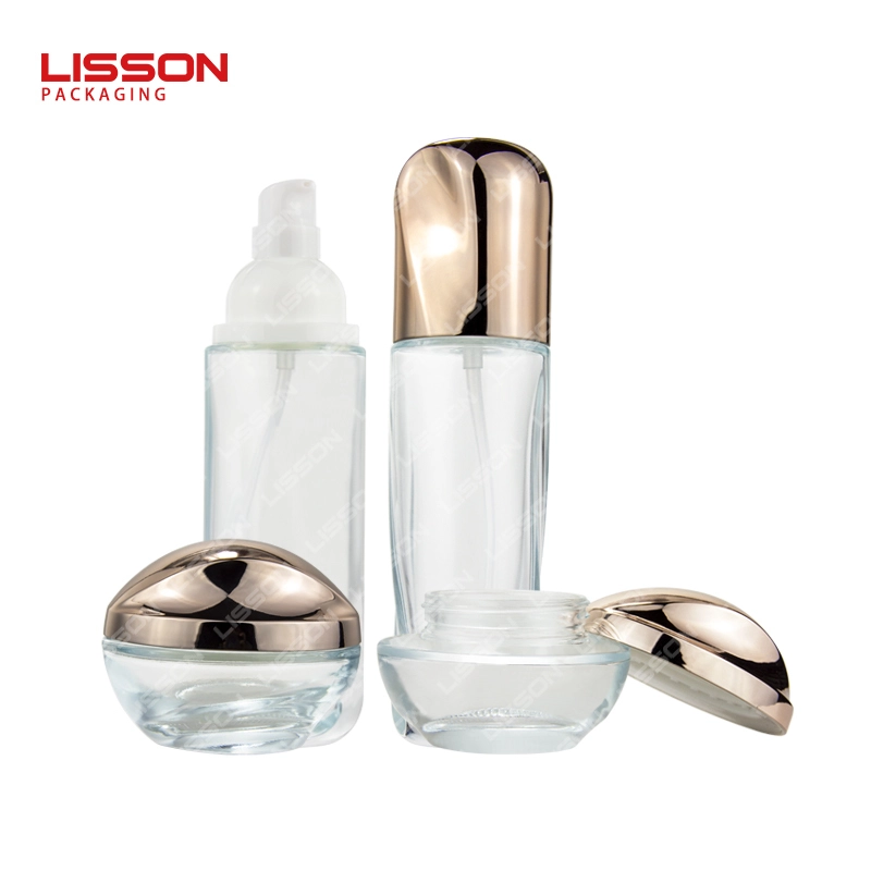 40ml 100ml 120ml Airless Pump Bottles Lotion Jars Fancy Glass Cosmetic Bottle 1