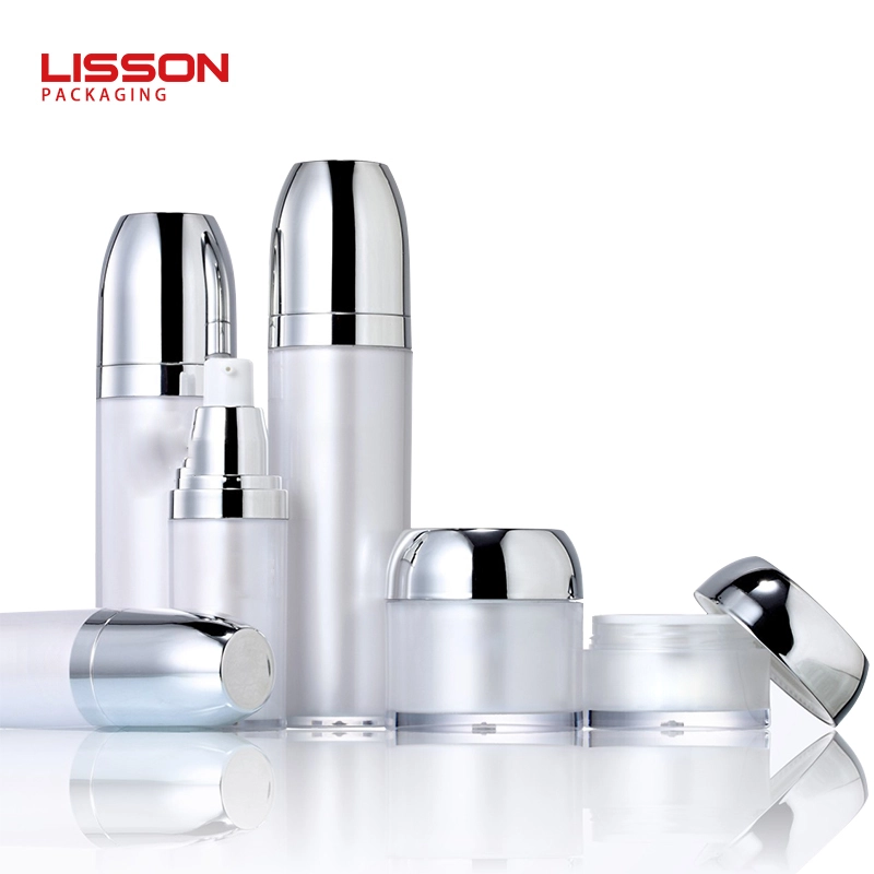 30ml-120ml white cosmetic bottles set packaging airless pump bottle face cream container 1