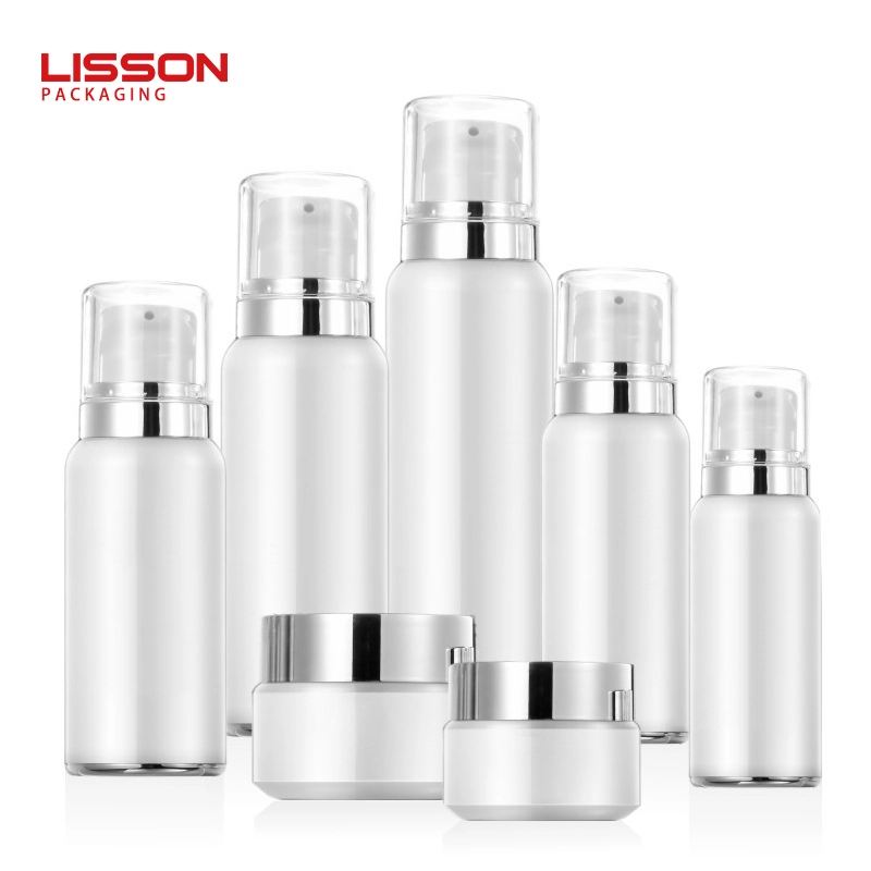 30ml - 120ml Plastic cosmetic airless pump lotion bottle and jar set packaging 1