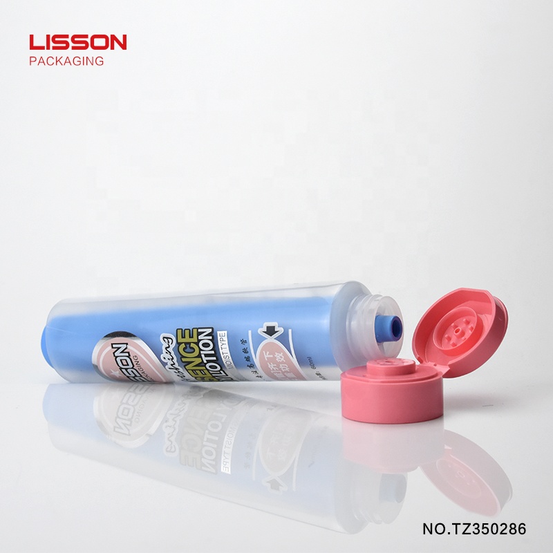 New design dual chamber squeeze tube packaging with double color flip top cap 3
