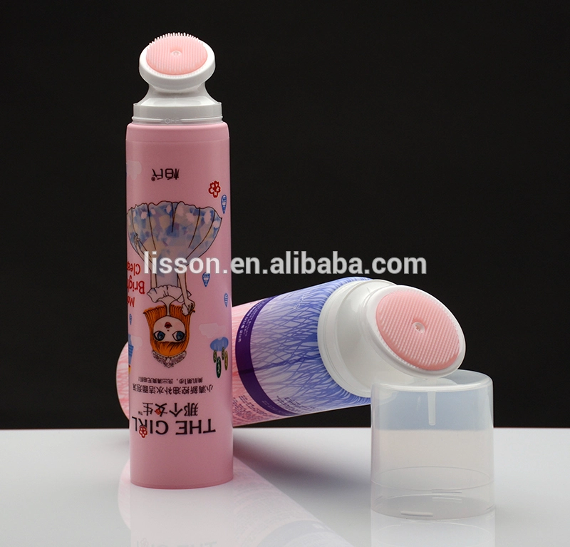 Tubo de embalaje para lavado facial de 100 ml con cabezal de cepillo de silicona suave 1