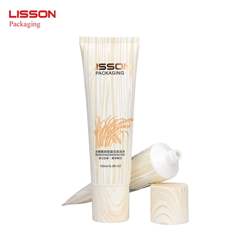 Tubos de plástico blandos vacíos de 100 ml para crema cosmética limpiadora facial con tapón de rosca 1