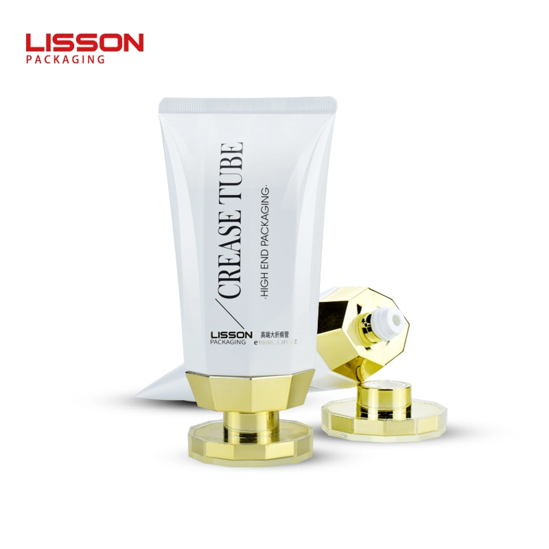 Lancement de nouveaux tubes cosmétiques 100 ml, emballage de tube rond à pli 1