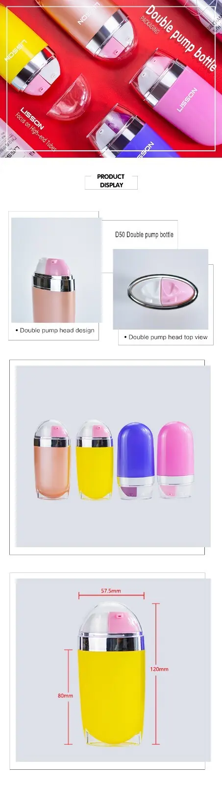 Lisson cosmetic airless pump tube trader for cleanser 2