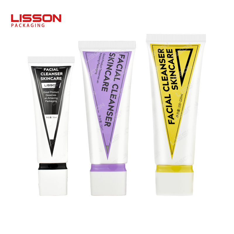 Triangle Cap Cosmetic Tube PCR Plastic Squeeze tube for Skincare 3