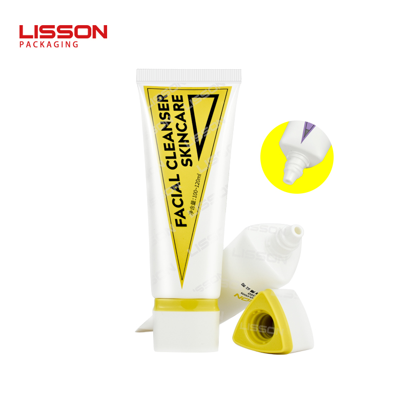 Triangle Cap Cosmetic Tube PCR Plastic Squeeze tube for Skincare 4