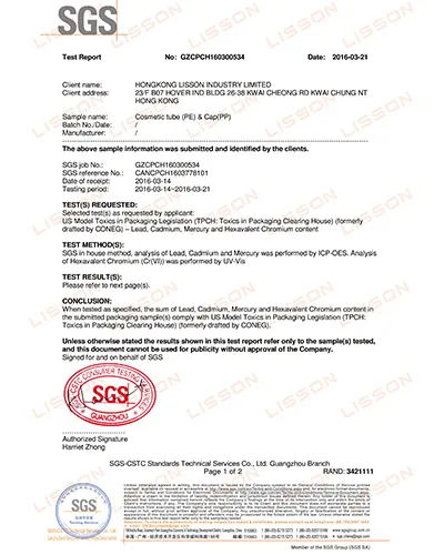 Lisson cosmetic tube manufacturers china clear for packaging 10