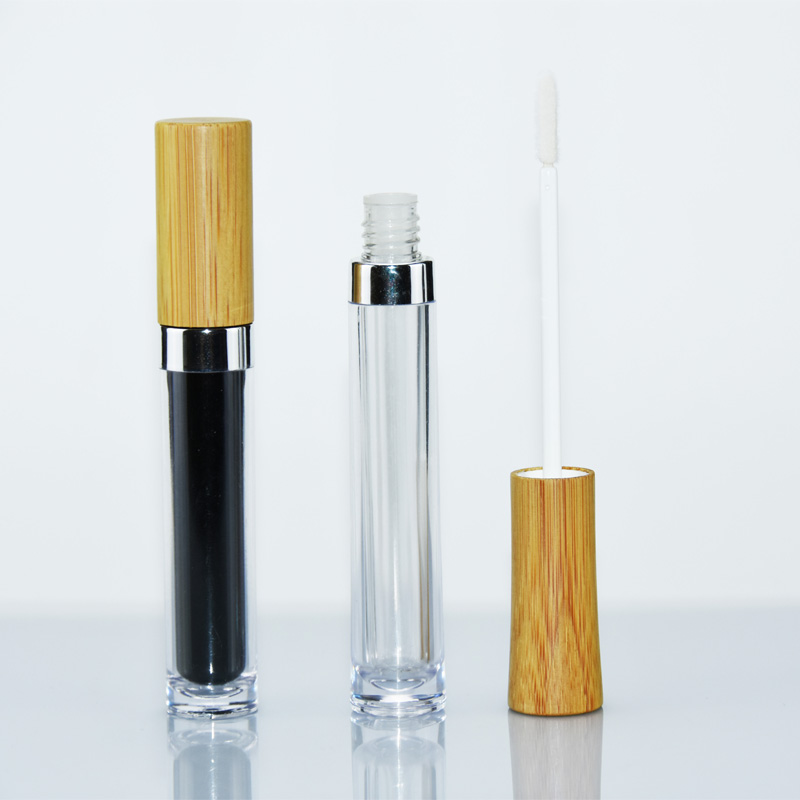 Custom 10ml Bamboo Cap Plastic Lip Gloss Tube Container OEM Service 2