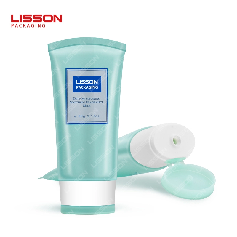 OEM 90ml 楕円形プラスチック化粧品チューブ（ダブルカラーフリップトップキャップ付き） 1