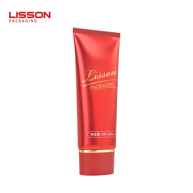 OEM Custom Red Color Oval Plastic CosmeticTube with Center Dispensing Cap 3