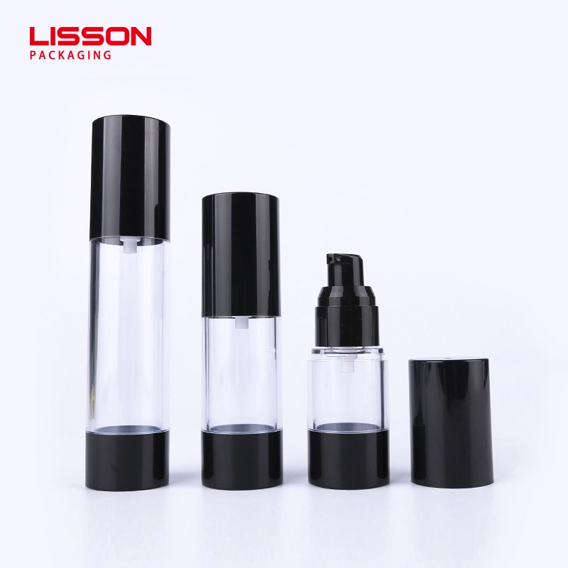 15ml 30ml 50ml black airless pump bottle cosmetic packaging for lotion 1