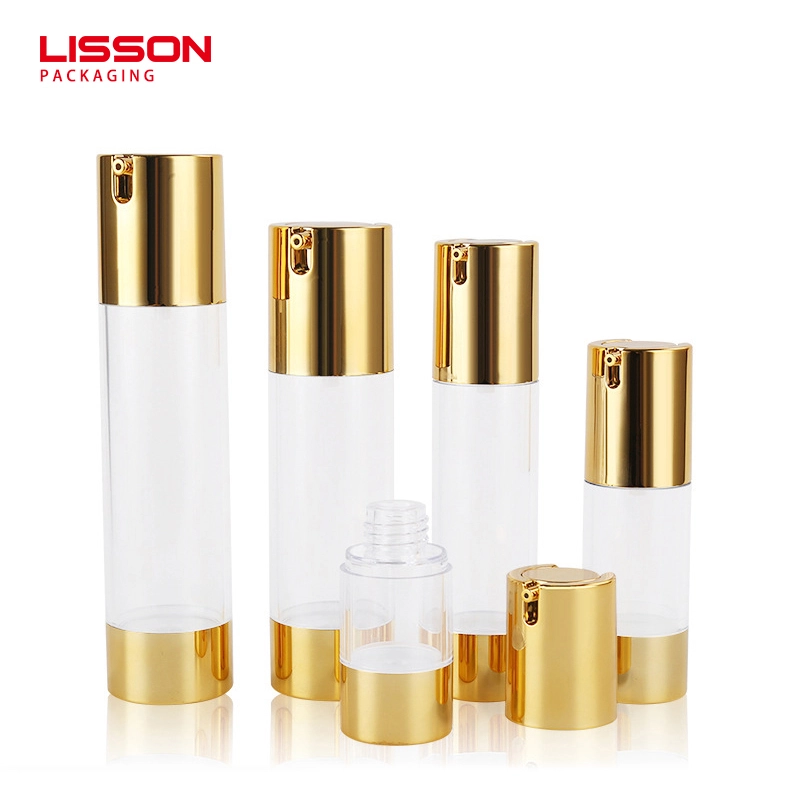 Botol krim plastik pompa airless kosmetik 15ml, 30ml, 50ml, 80ml 1