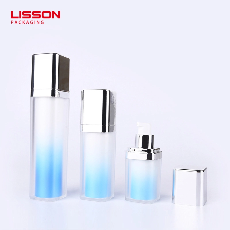 15ml 30ml 50ml travel mini vacuum plastic square gold bottle cosmetic airless pump bottle for skincare cream 1