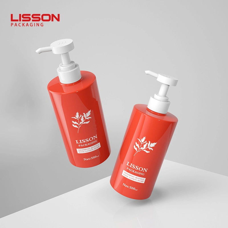 Big Capacity 500ml Red Color PET Lotion Pump Spray Bottle-Lisson Packaging 1