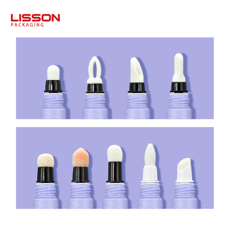 16mm PE cosmetic squeeze tube with flocked sponge tip