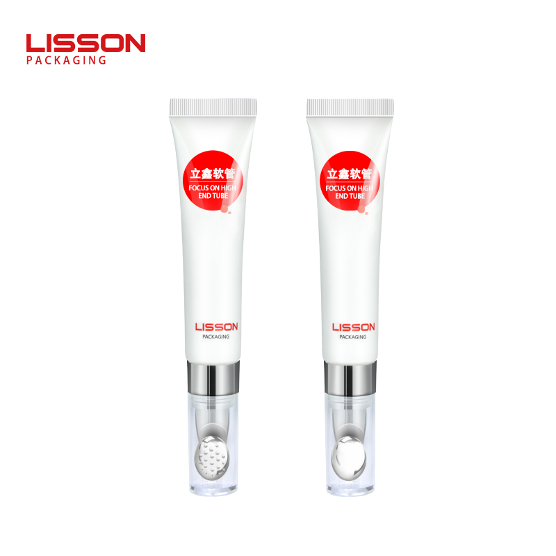 Slant Massage Eye Cream Tube Packaging with Zinc Alloy Applicator