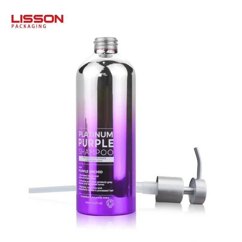 Botella de aluminio de 450 ml al por mayor para champú y loción corporal. 1
