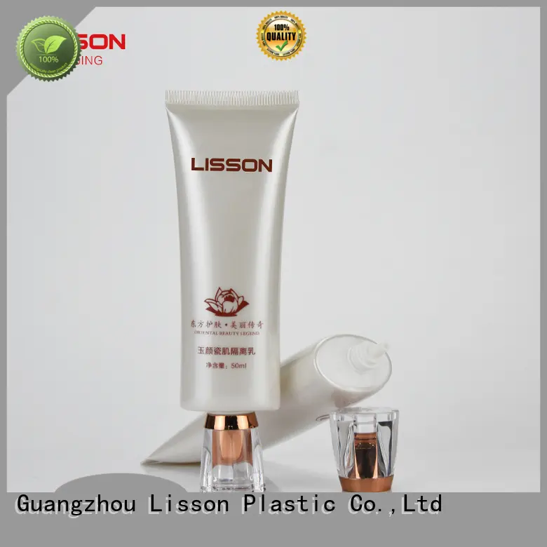 50ml oval make-up base plastic tube with round acrylic screw cap 1