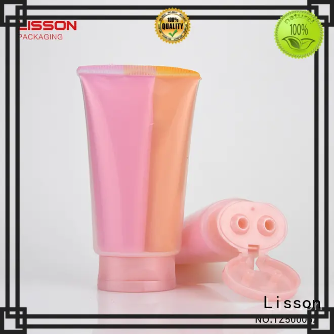 Oval dual chamber plastic tube (2 in 1 tube)  double tube for two products 1