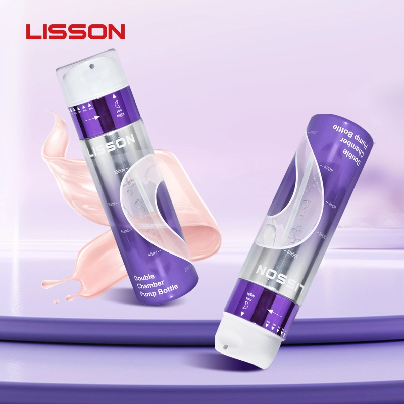 Flacon pompe cosmétique vide à double chambre pour les soins de la peau 1