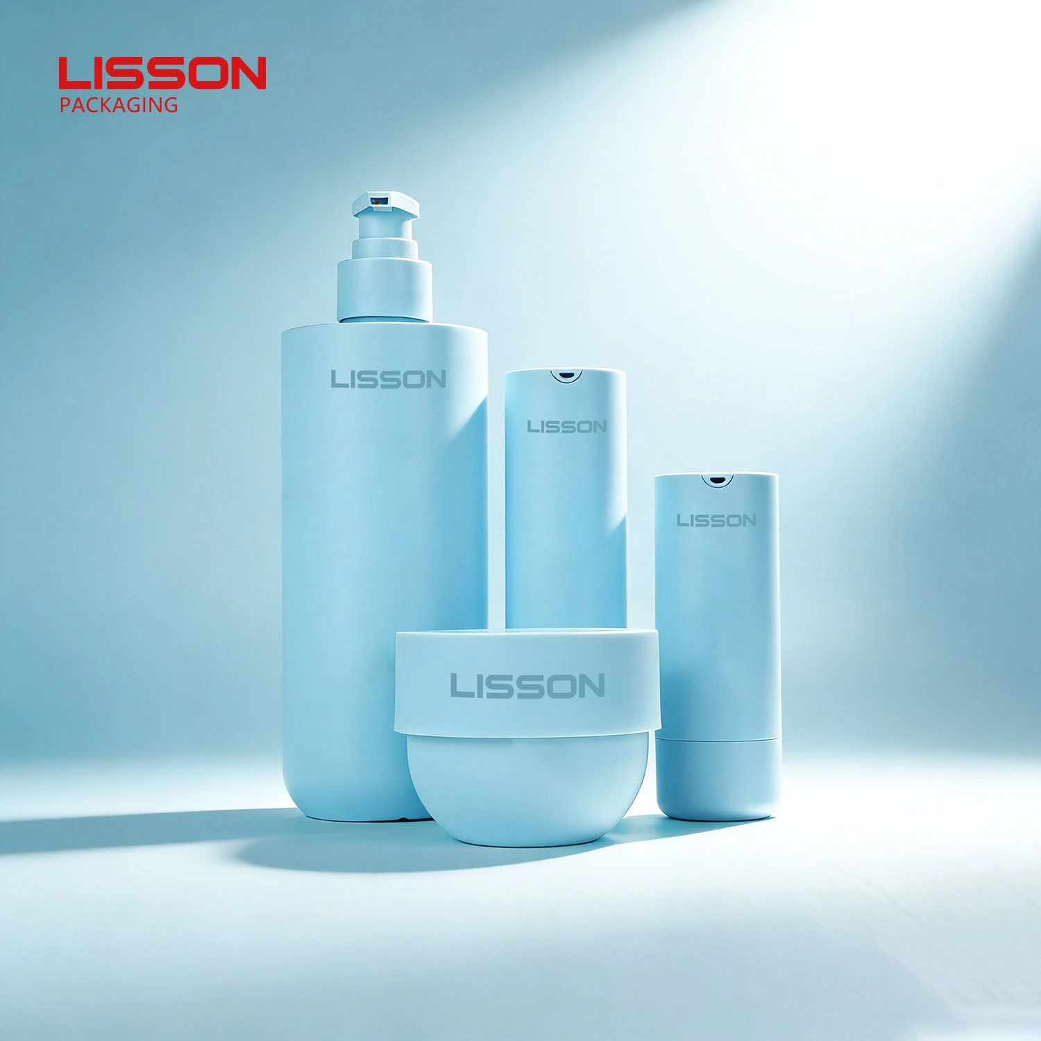 Logo Printed Same Color Cosmetic Bottle & Jar Set Mass Customization 1