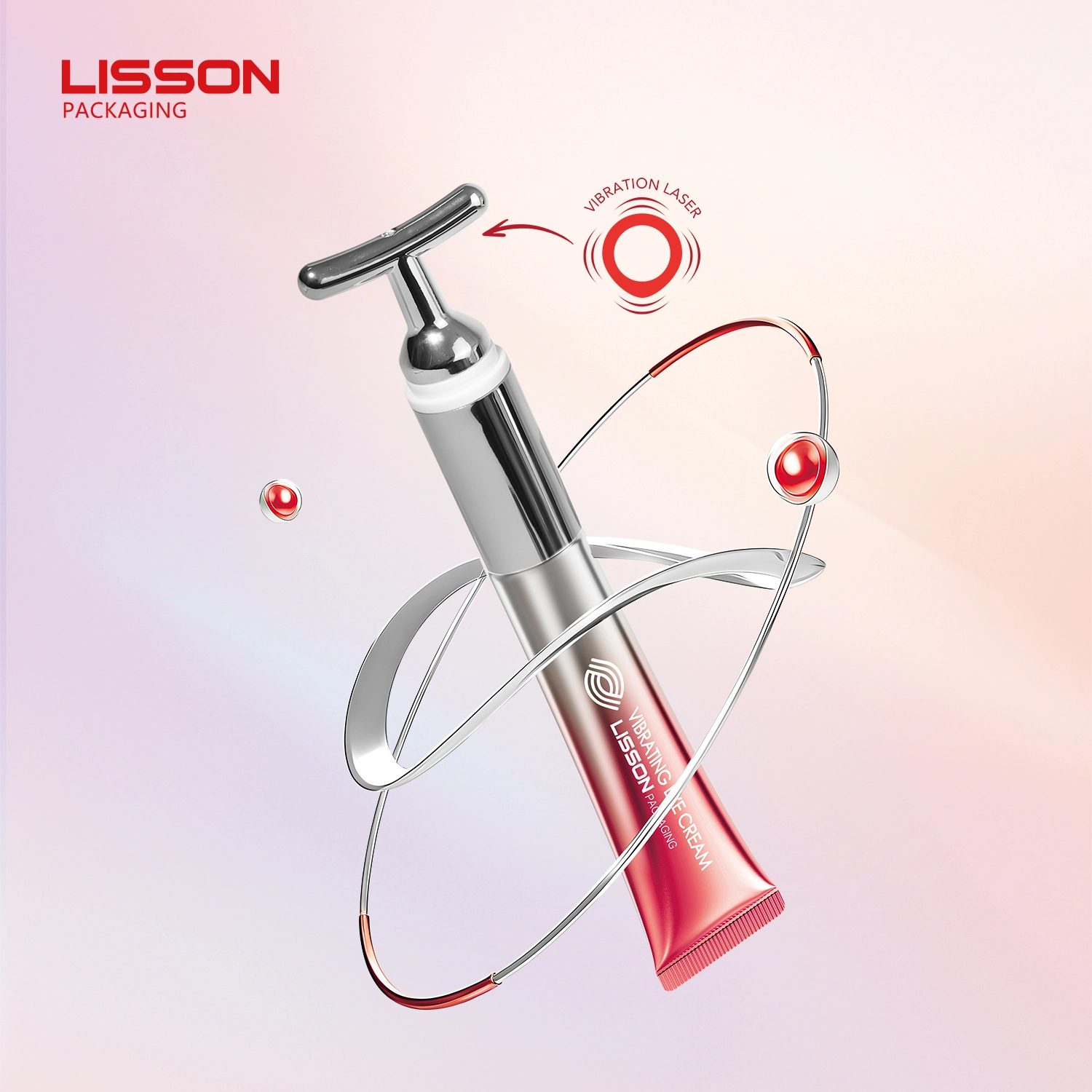 Private Label Vibrating Massage T-Shaped Eye Cream Tube Packaging Logo Printed 1