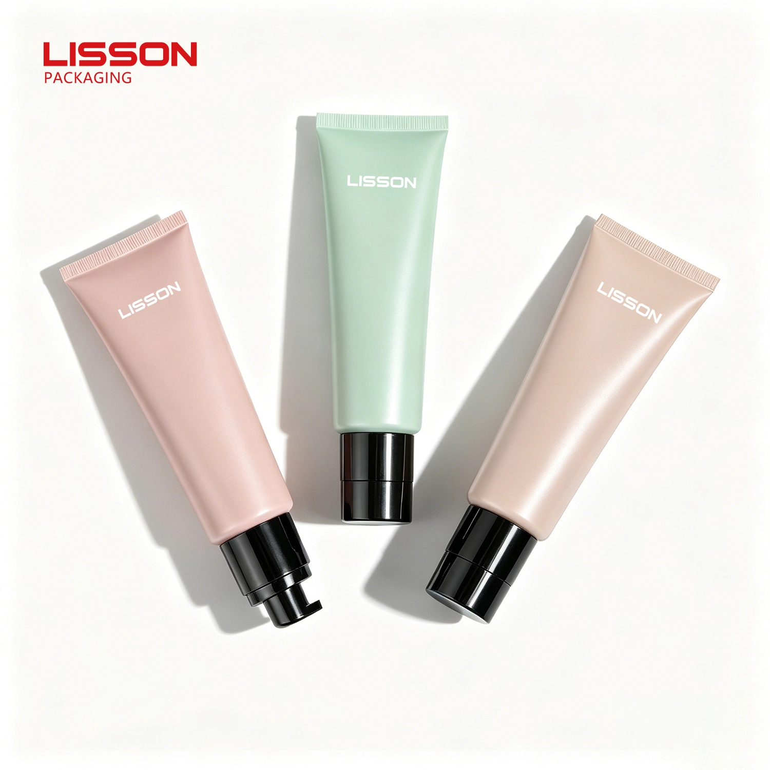 40ml-120ml Half-Cover Airless Pump Squeeze Tubes with Plated Screw Cap Glossy Finish 1