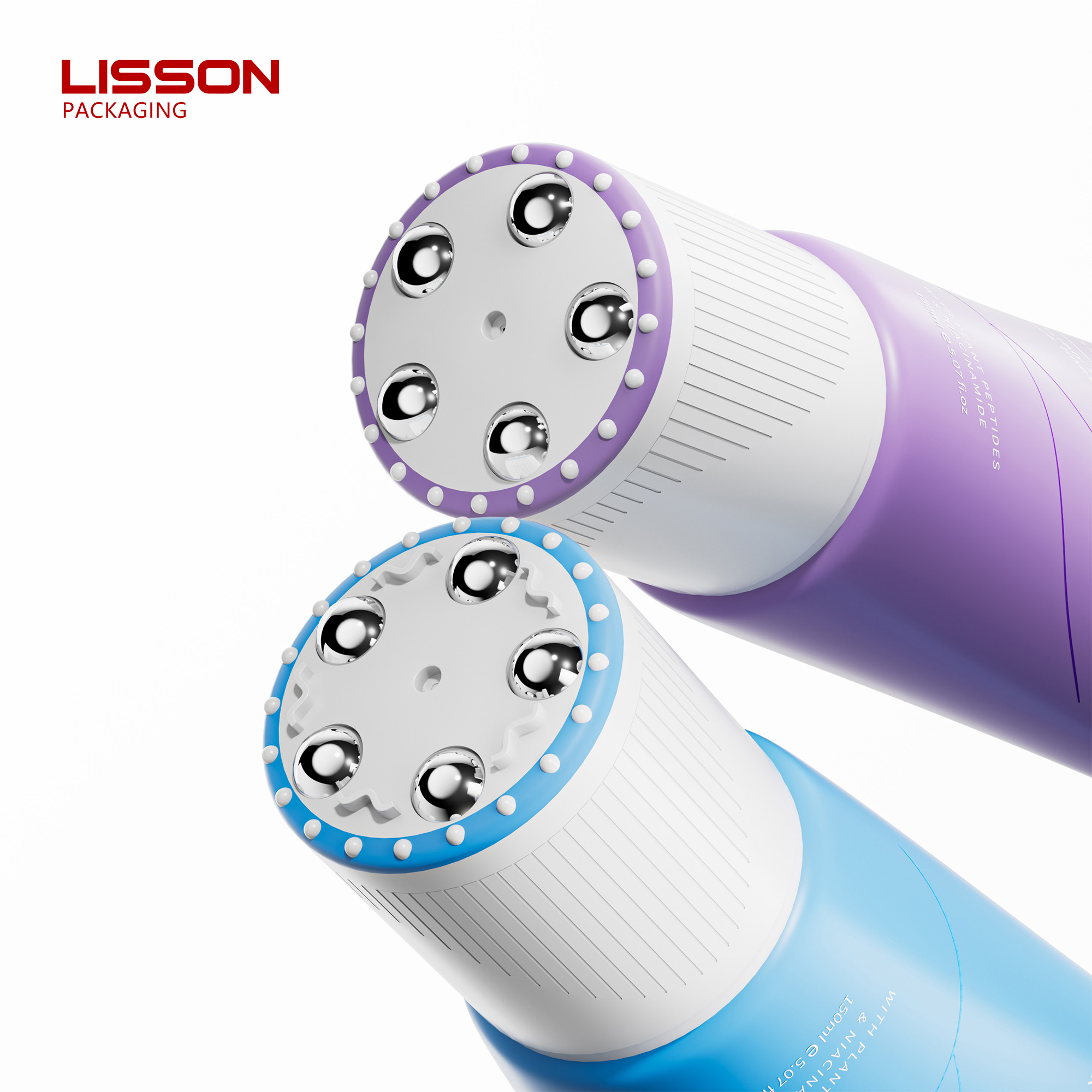 Custom 50mm PE Tube with Steel Roller Balls | 120-250ml Neck Cream Applicator | PP + TPE Leak-Proof Cap 6