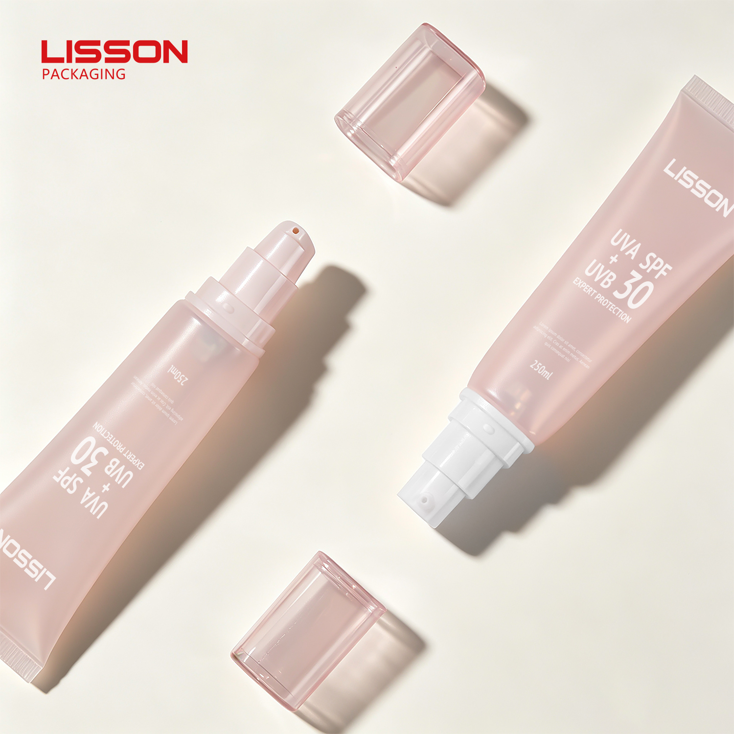 D30 UV Sunscreen Squeeze Tube | 30-90ml PE Tube with PP Pump & MS Cap 4