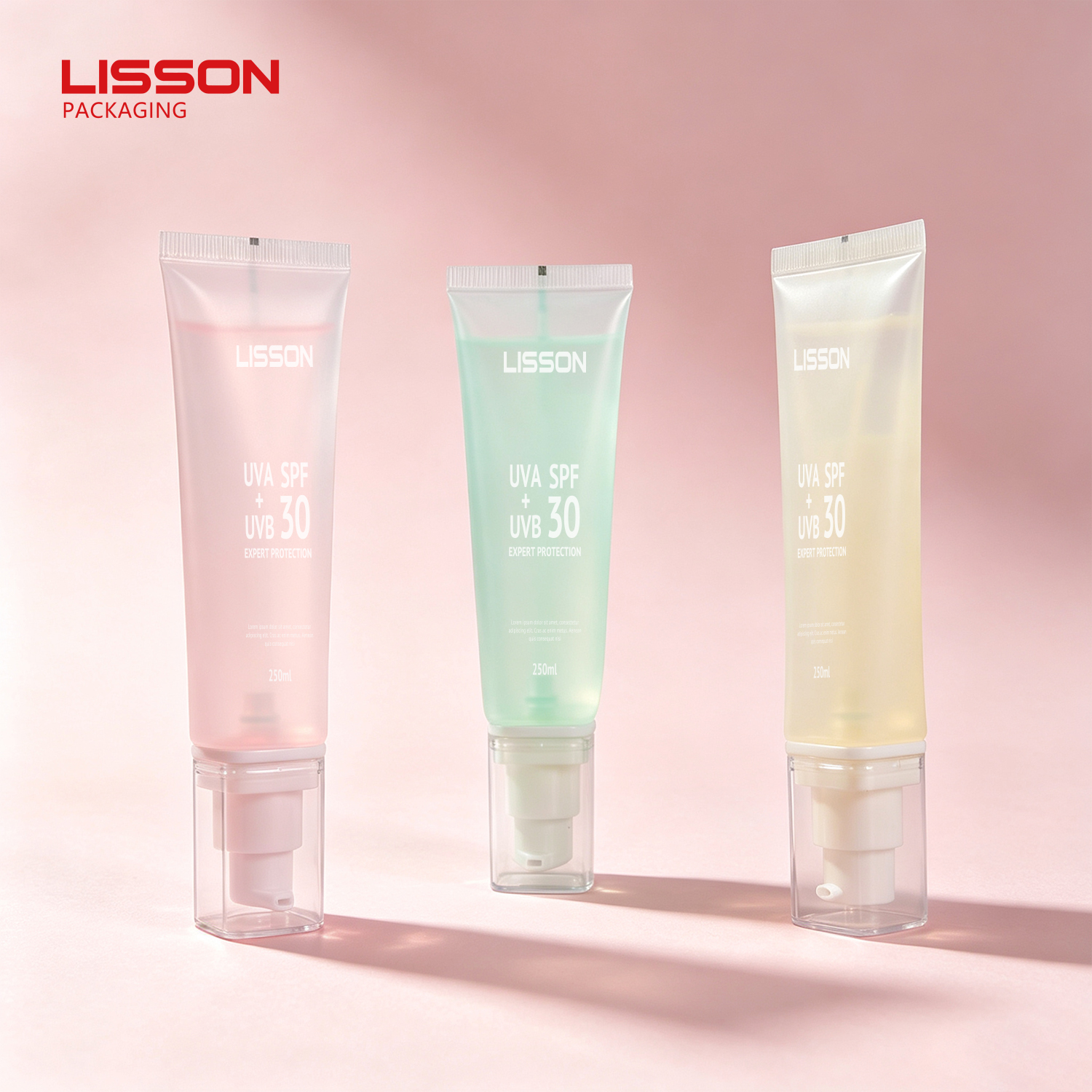 D30 UV Sunscreen Squeeze Tube | 30-90ml PE Tube with PP Pump & MS Cap 7