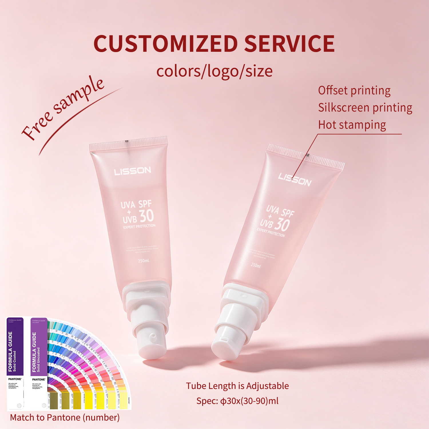 D30 UV Sunscreen Squeeze Tube | 30-90ml PE Tube with PP Pump & MS Cap 2