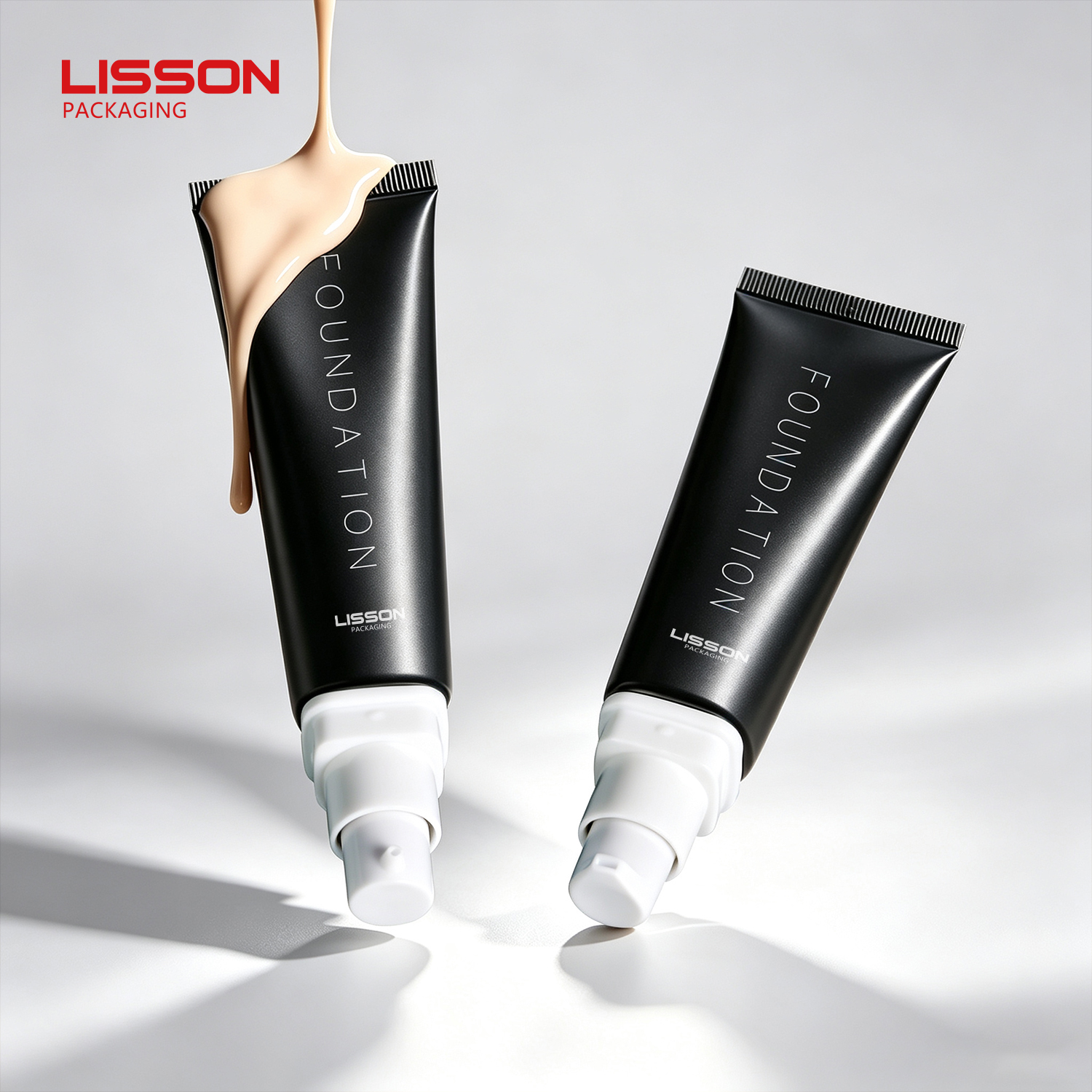 D30 Foundation Squeeze Tube | 30-90ml ABL Tube with PP Pump & MS Cap | Matte Black Finish 9