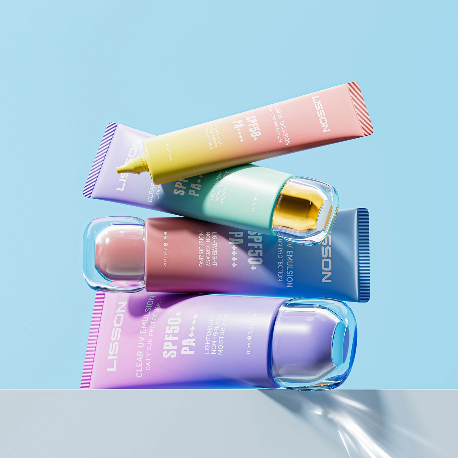 Dual-Layer Screw Cap Airless Sunscreen Tube Packaging 25-40mm Diameter 15ml-180ml 1