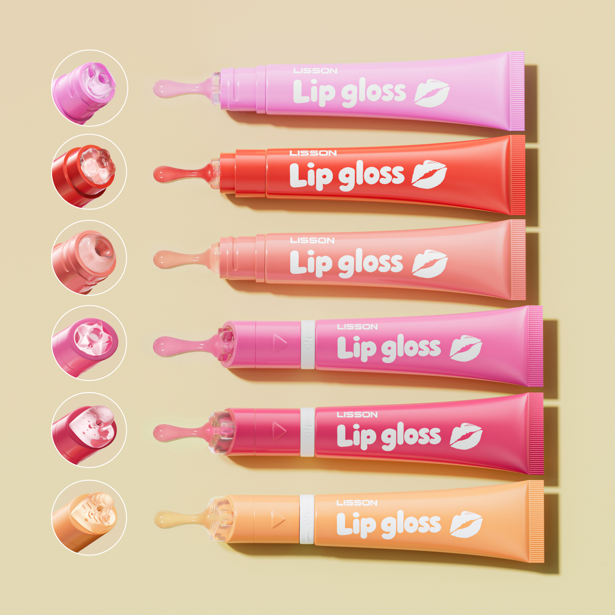 19mm Applicator Cosmetic Tube Series | 6 Applicator Options for Lip Gloss & Eye Cream