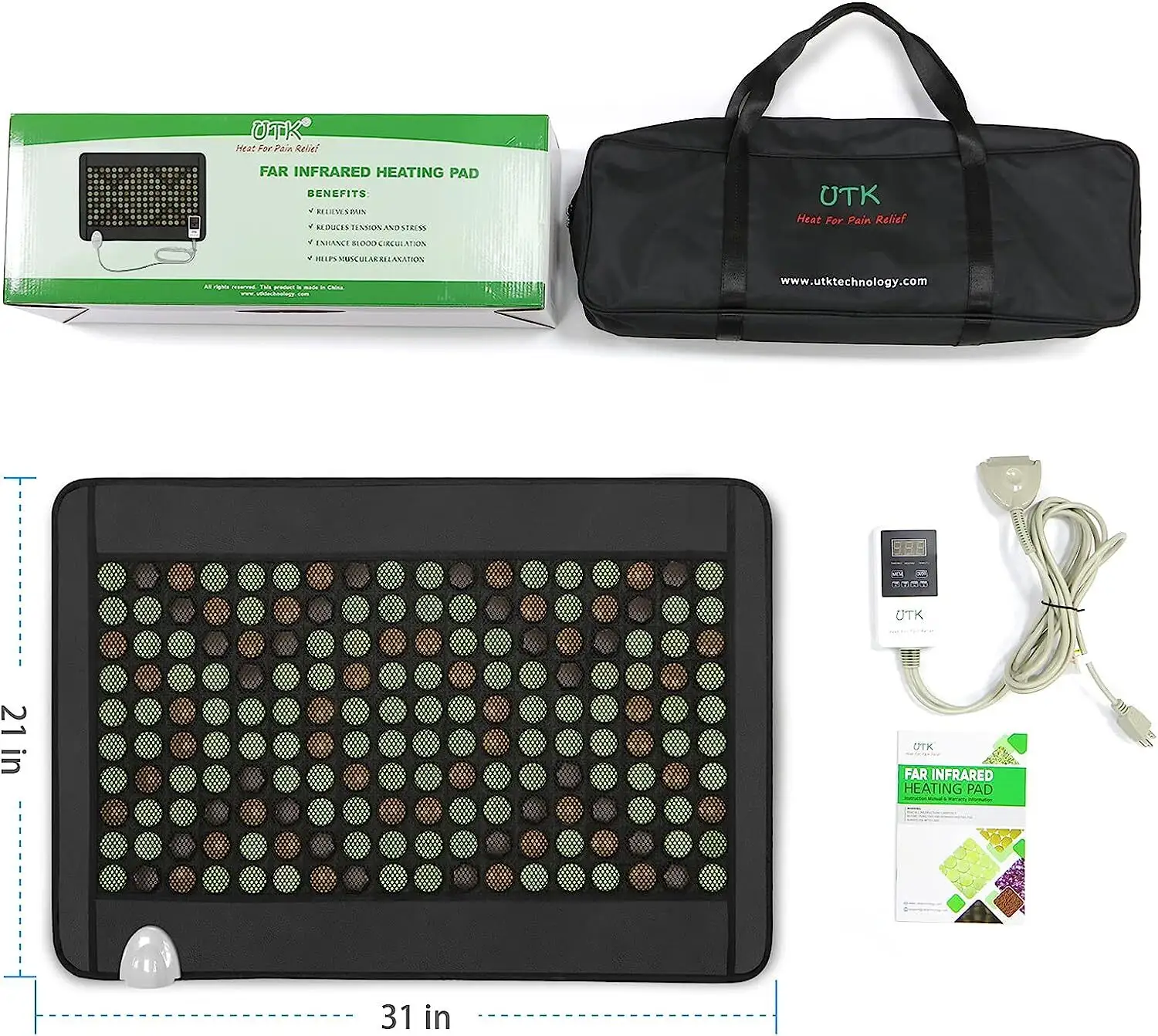 Electric Heating Gel Pad Online Medium Jade and Tourmaline Stones Electric Heating Gel Pad Online Back Company 7
