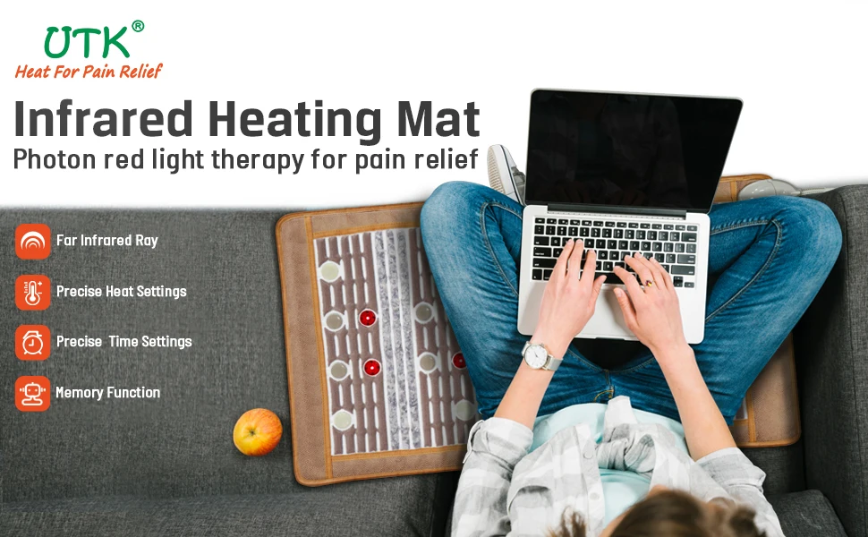 StartWarm Natural Gemstones Far Infrared Heating Pad with 660nm Photon Light, Spro 8