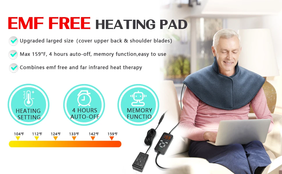 StartWarm Natural Jade and Tourmaline Heating Pad for Neck and Shoulders 8